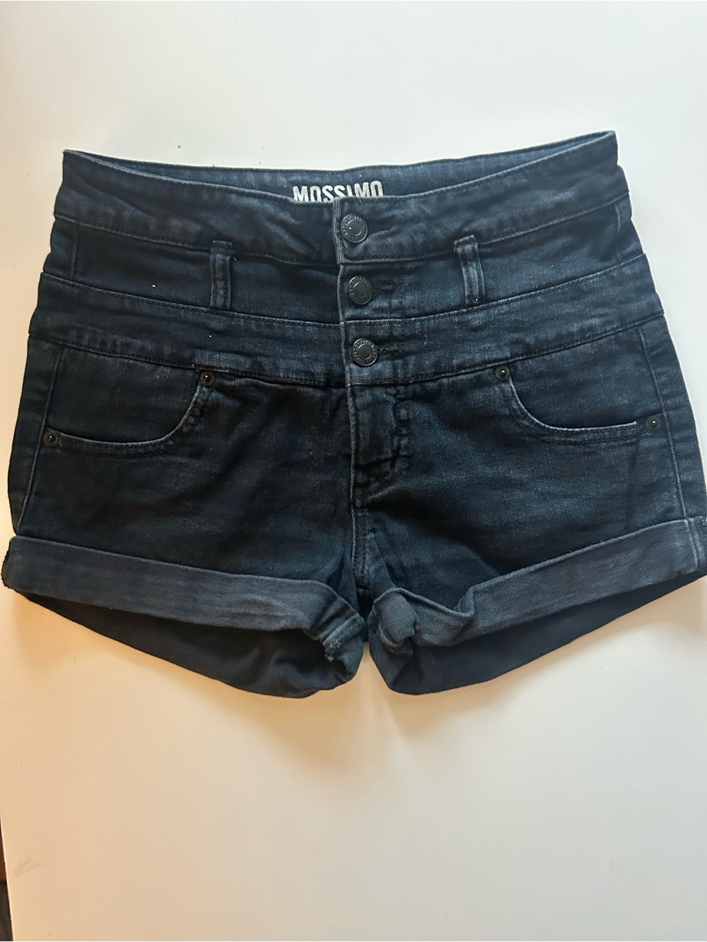 Mossimo Supply Co. Dark Indigo High-Rise Cuffed Denim Shorts